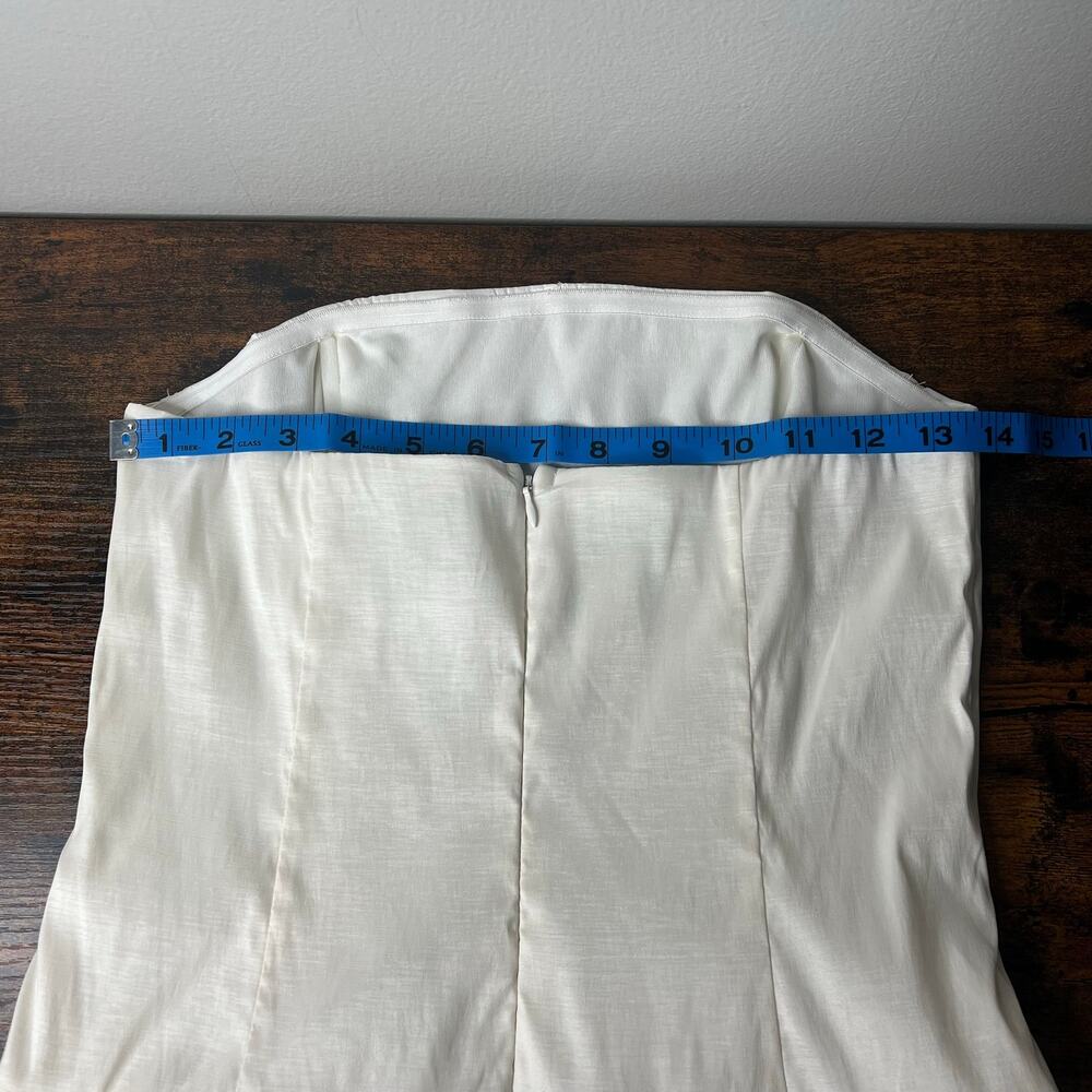 Lucy in the Sky Strapless Corset Bubble Dress Ivory Sz M Bridal Club Preppy Rush - Picture 10 of 12